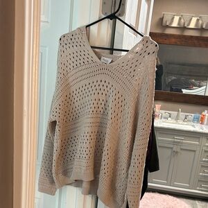 Elegant Cream V-Neck Sweater